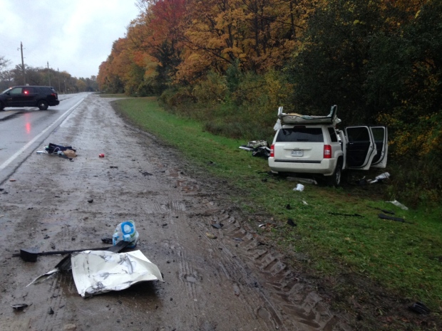 Head-on crash involving school bus leaves 2 in hospital - CTV News