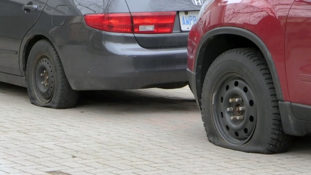 Slashed tires