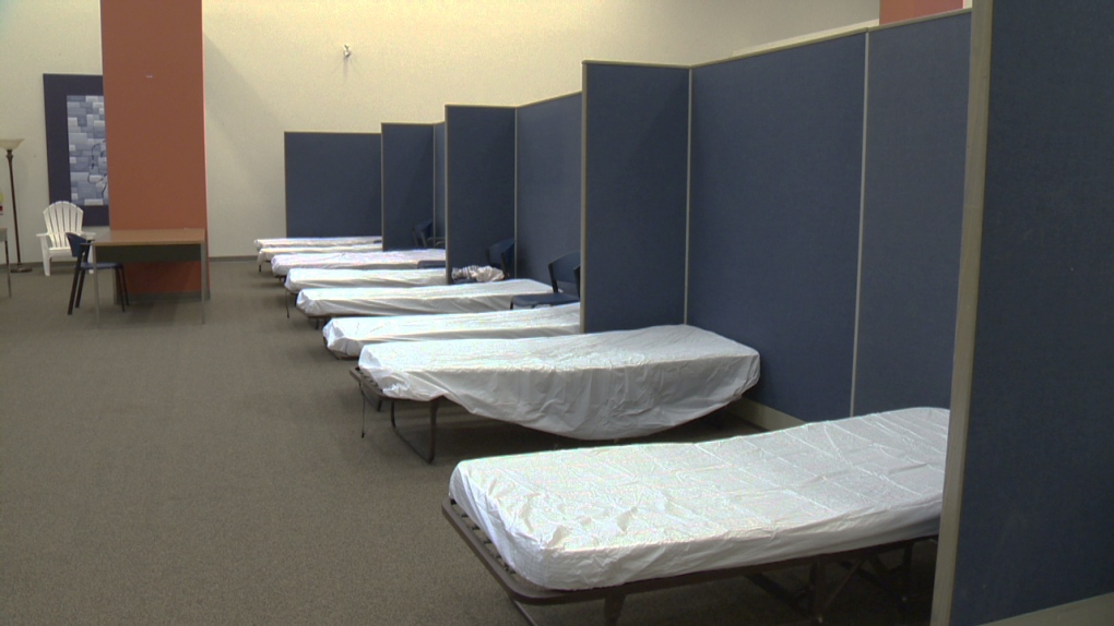 Some of the 45 beds in the emergency shelter at the YWCA Kitchener-Waterloo are pictured on Tuesday, Nov. 4, 2014.