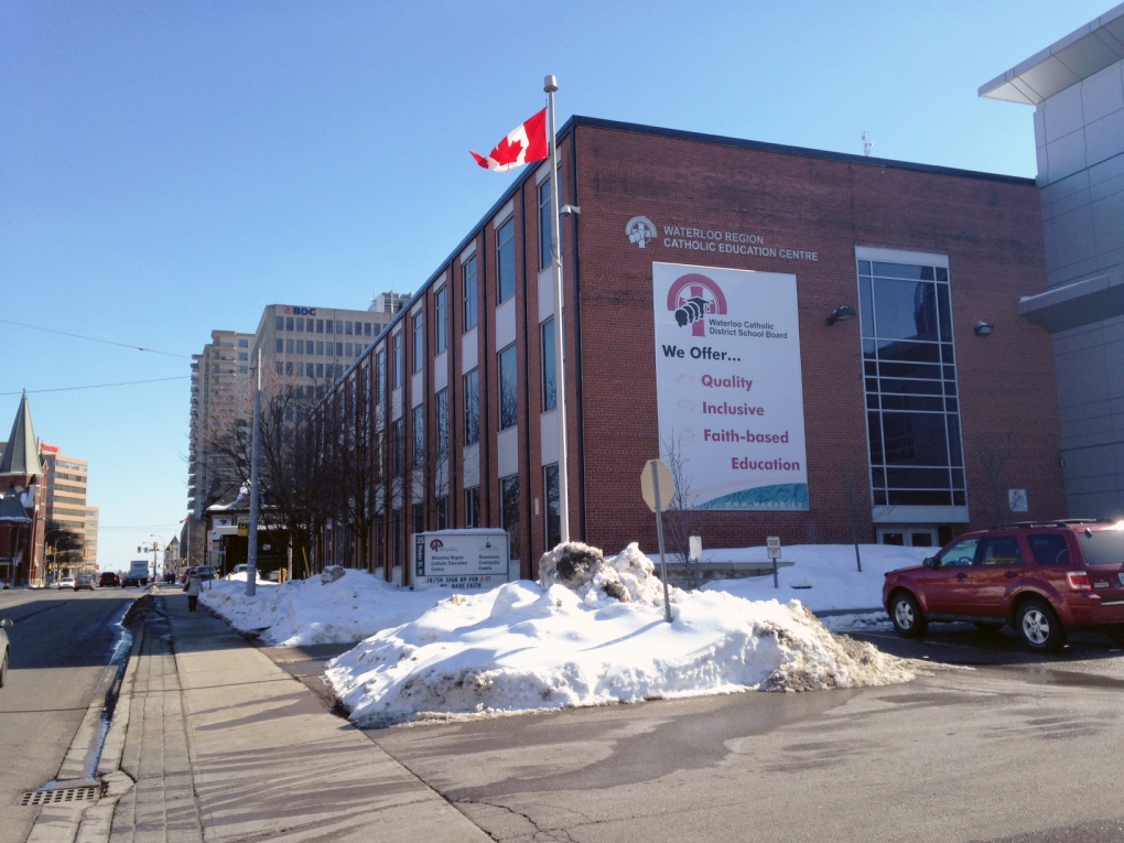The Waterloo Catholic District School Board building on Weber Street in Kitchener is pictured on Monday, March 9, 2015. (CTV Kitchener/Staff)