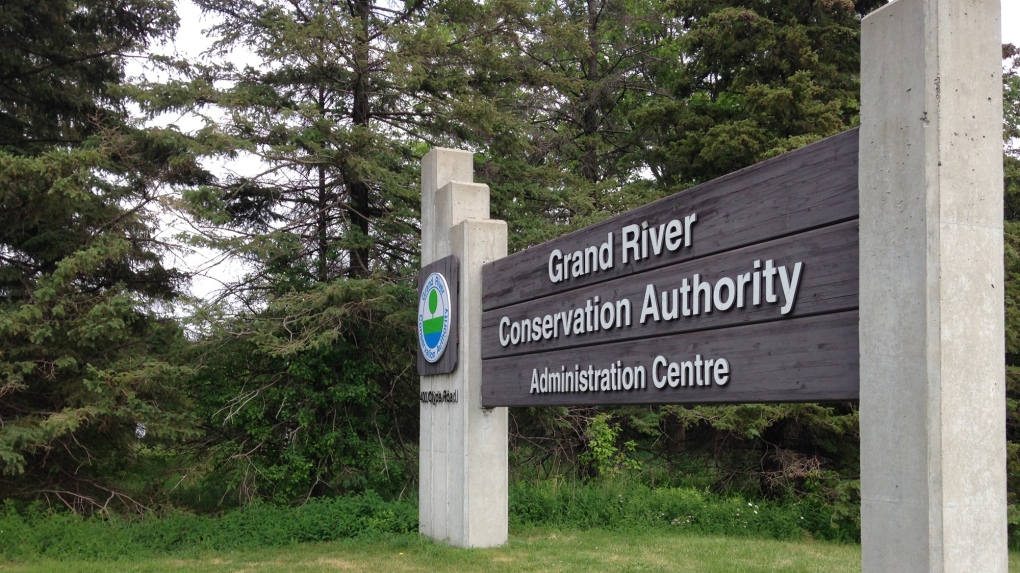 A sign is seen outside the Grand River Conservation Authority's administration centre on Friday, June 5, 2015. (Frank Lynn / CTV Kitchener)