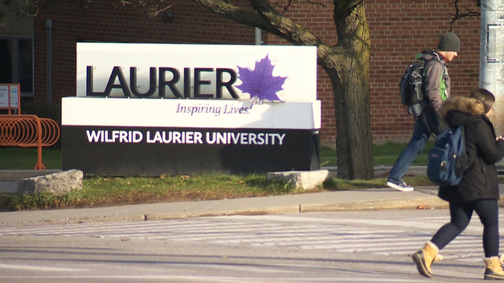 A Wilfrid Laurier University sign seen in this undated file photo.