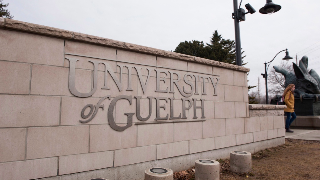 A sign is seen at the entrance to the University of Guelph on Friday, March 24, 2017. (THE CANADIAN PRESS / Hannah Yoon)