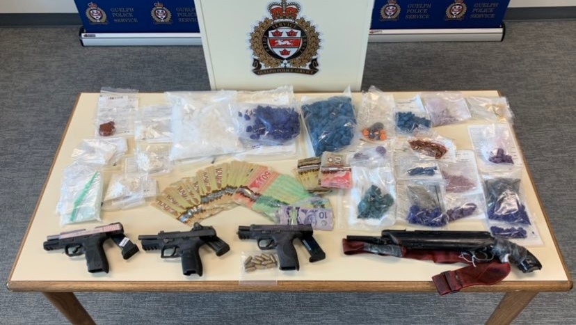 Drugs and firearms seized in a Guelph police investigation (Supplied: Guelph police)