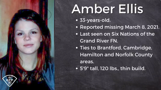 Amber Ellis, 33, has been missing since March of 2021. (Source: Haldimand County OPP) (Dec. 21, 2021)
