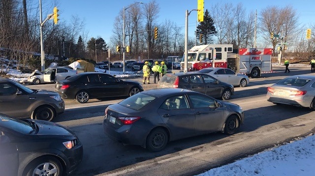 Emergency crews respond to a collision in Kitchener (Dave Pettitt / CTV News Kitchener)
