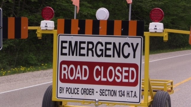 A road closed sign appears in a CTV file photo.