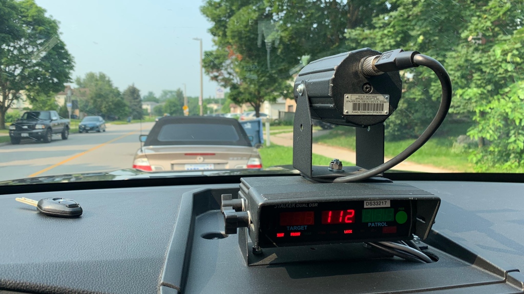 Guelph police clocked a driver going 112 km/h in a 50 km/h zone (Supplied: Guelph police)