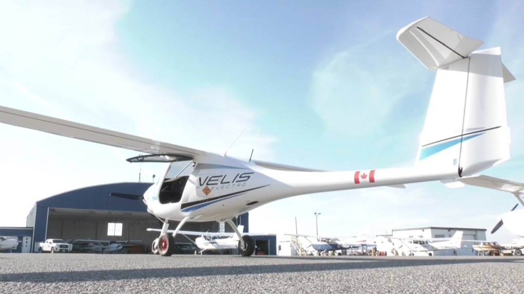 Velis Electro needs to be approved by Transport Canada before taking flight. (CTV News/Krista Sharpe)