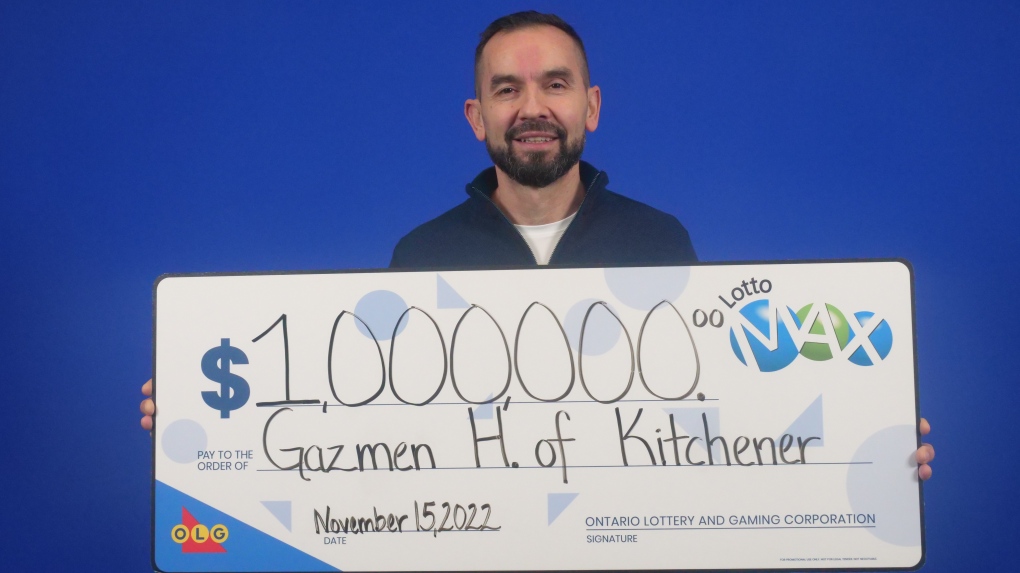 Gazmen Hashani of Kitchener won a $1 million prize in Lotto max. (OLG)