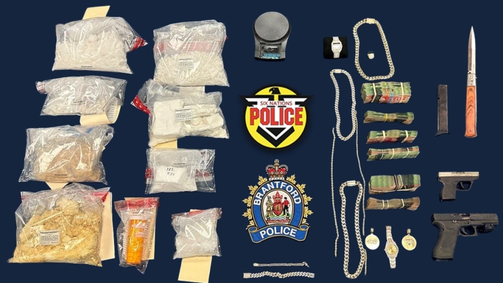 The drugs and items seized by the Brantford Police Service. (BPS)