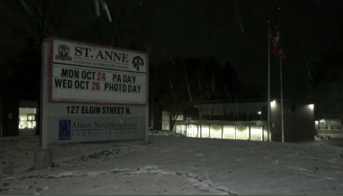 St. Anne Catholic Secondary School in Cambridge following a break and enter on Nov. 18. 