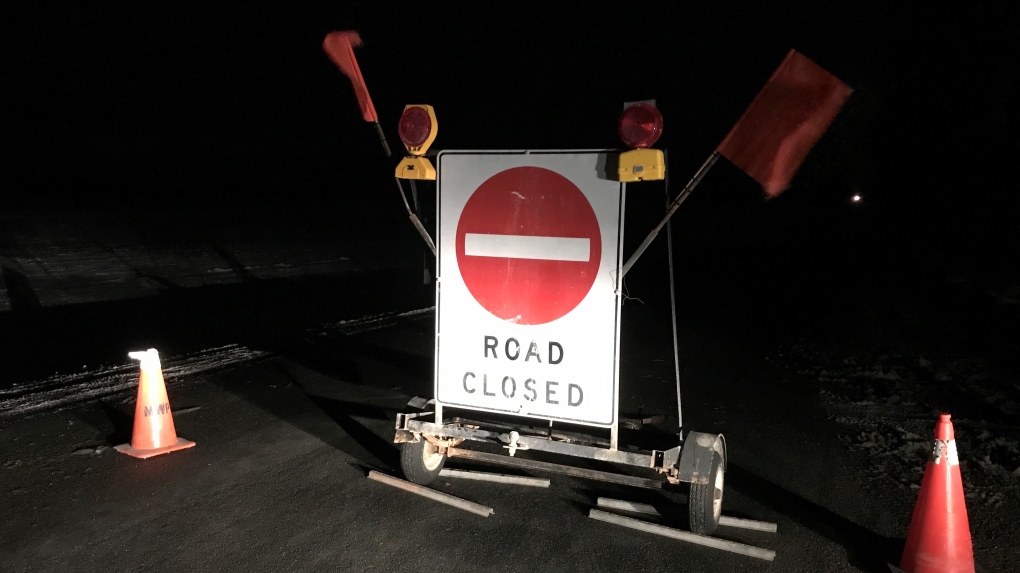 Roadways near Mitchell, Ont. were closed for several hours on Monday. (Dan Lauckner/CTV News)