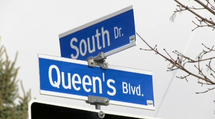 The intersection of Queen’s Boulevard and South Drive is seen on Nov. 22, 2021. (Dave Pettitt/CTV Kitchener)