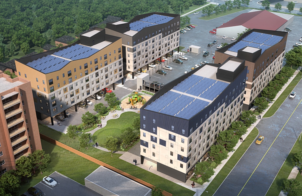 The Region of Waterloo is funding 30 affordable housing units in this four building development planned at 55 Franklin Street South in Kitchener. (Submitted/Region of Waterloo)