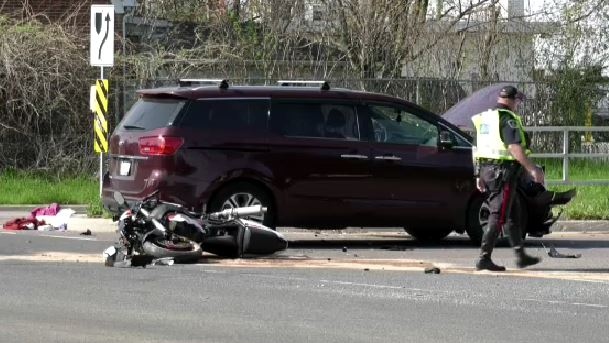 WRPS at the scene of a crash involving a van and motorcycle. (May 11, 2022)
