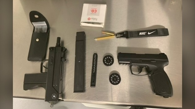 BB guns and a lock-picking kit seized by police during a road rage investigation. (Submitted/Guelph Police Service)