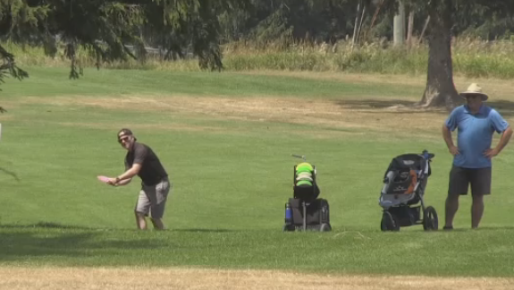 Disk golfers play at Foxwood Golf & Country Club. (Tyler Kelaher/CTV News Kitchener)