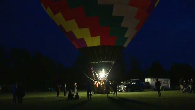 A hot air balloon in Drumbo, Ont. on July 2, 2022. (CTV Kitchener)