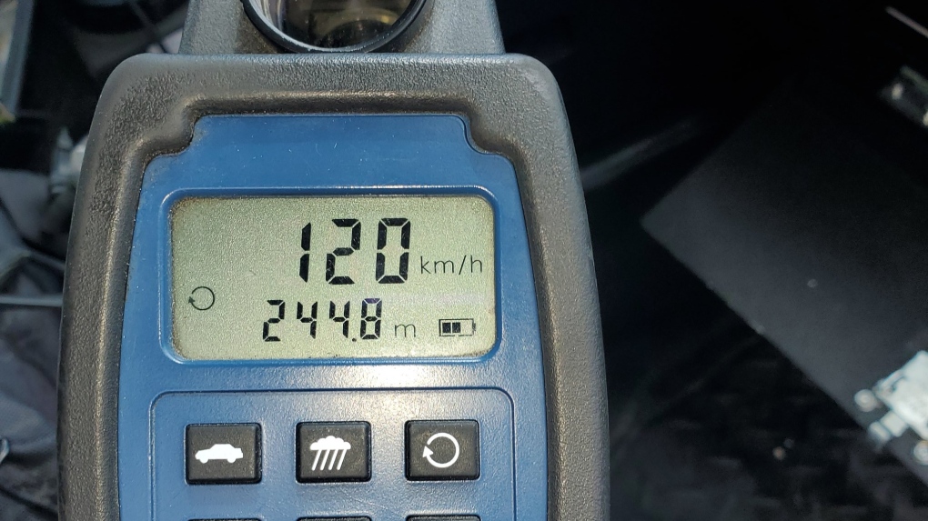 A driver caught going 120 km/h on a 60 km/h road in Cambridge. (Twitter: @WRPS_Traffic)