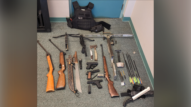 Weapon seized by police appear in an handout photo. (Submitted/Waterloo Regional Police Service)