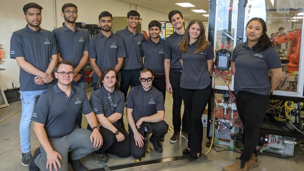Team Stacked developed an automated manufacturing cell that recycles plastic into drink coasters for their mechanical engineering technology - robotics and automation program capstone project. (Conestoga College)