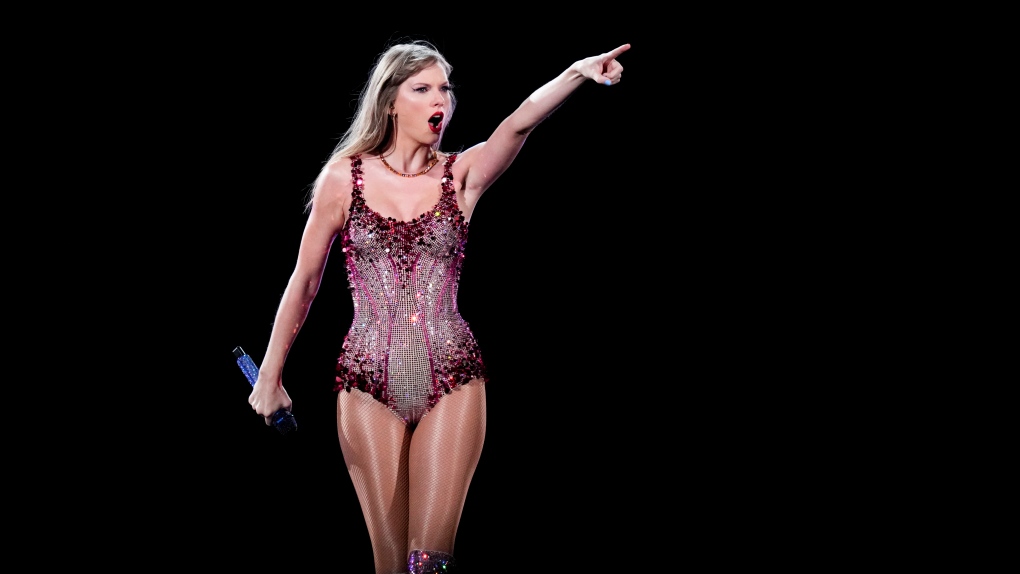 Taylor Swift performs at the Monumental stadium during her Eras Tour concert in Buenos Aires, Argentina, Nov. 9, 2023. (AP Photo/Natacha Pisarenko)