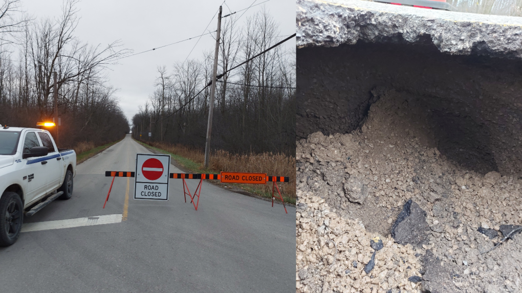 The township says the sinkhole is located near 2338 Morrison Road. (Township of North Dumfries/X)