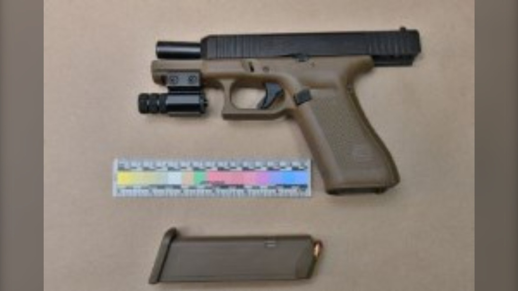 Waterloo regional police say a handgun was seized during a stolen vehicle investigation. (WRPS)