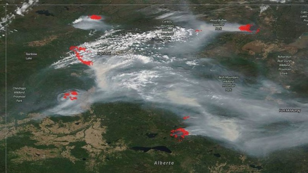 Smoke seen from aerial view