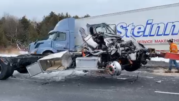 Two crashed cars