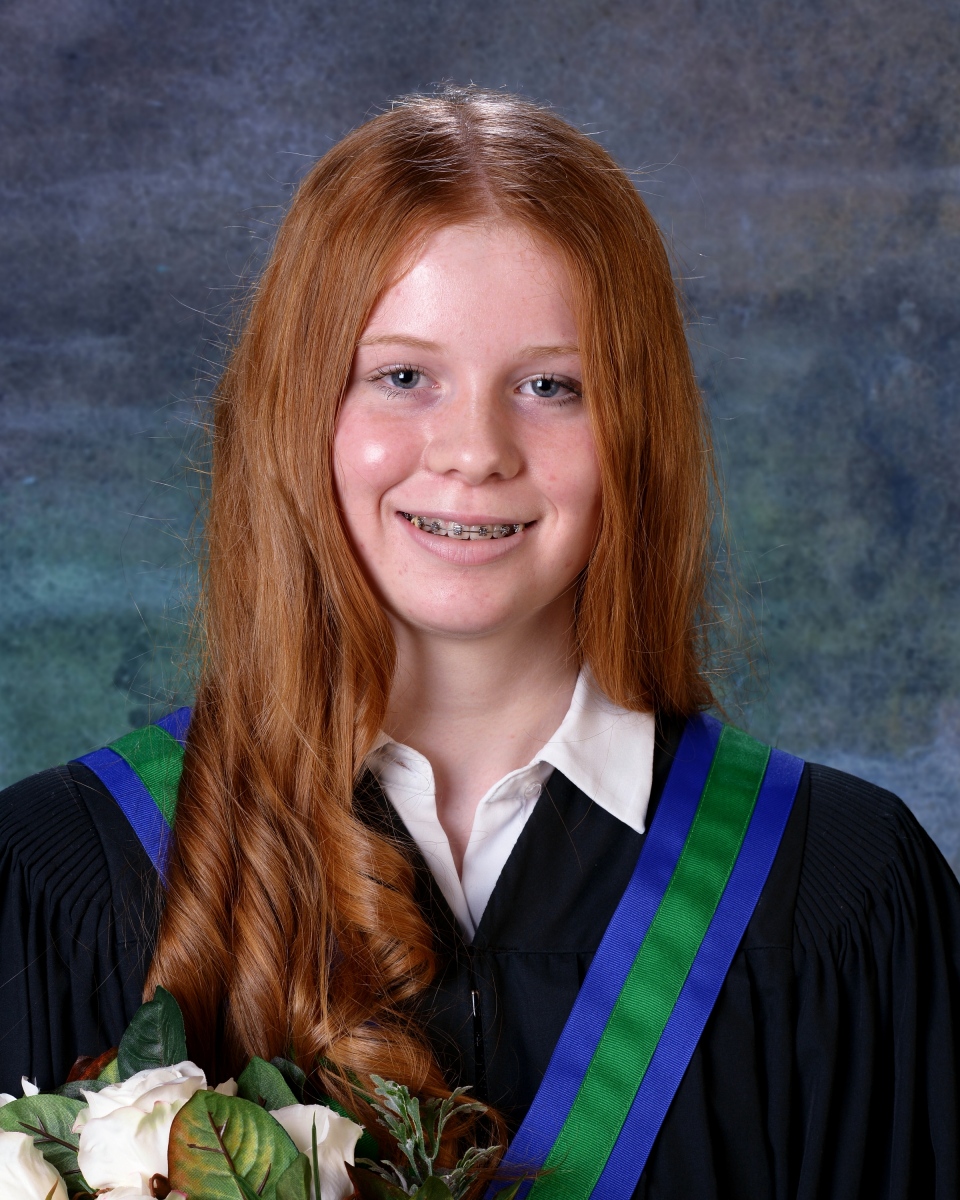 Addison Halliday is graduating Grade 8 from Westfi