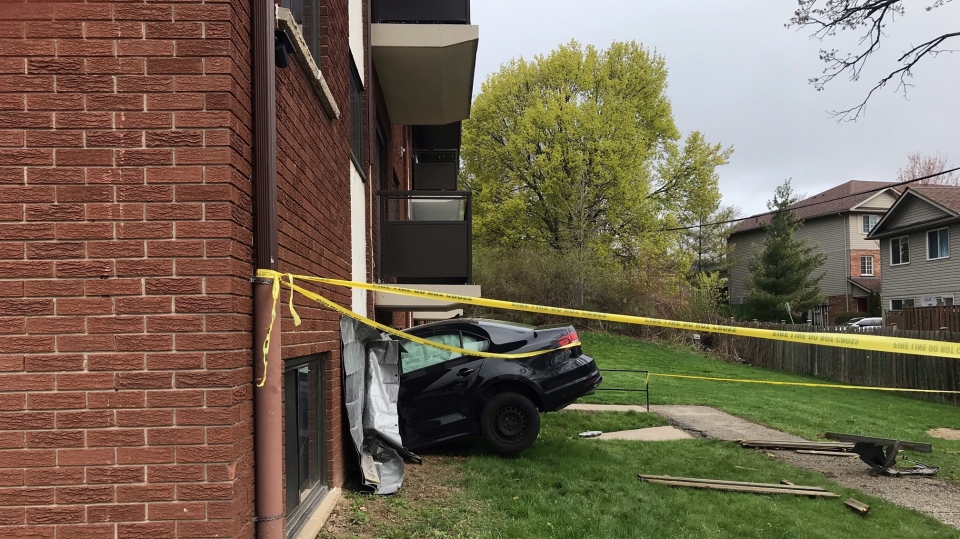 car in house